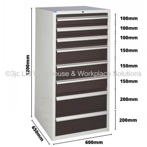 Euroslide Storage Cabinet 8 Drawer 1200mm Type 1